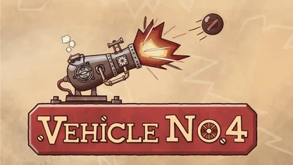 Videospiel aus Linz – Vehicle No.4 mit Kanonenrohr und abgeschossene Kanone in Comic-Stil Videospiel aus Linz – Vehicle No.4 mit Kanonenrohr und abgeschossene Kanone in Comic-Stil