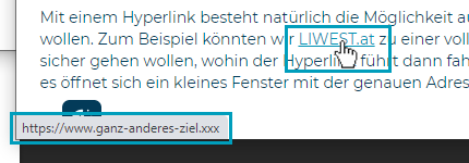 URL hinter Link