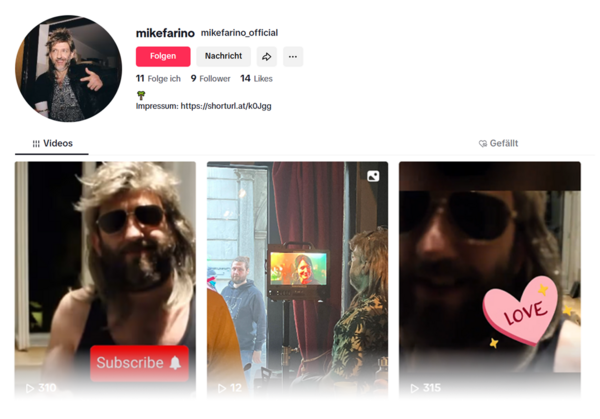 Screenshot von Mike Farinos TikTok Profil